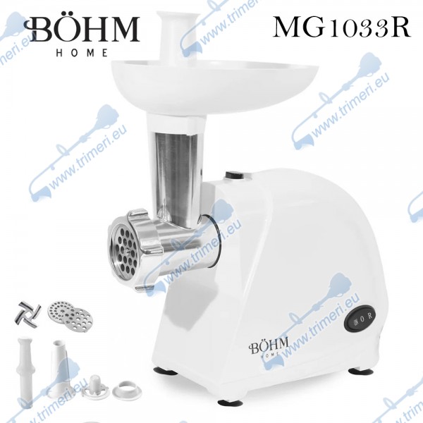 Месомелачка електрическа 300-1340W, с нож и решетки 5 мм, 7 мм, BOHM MG1033R