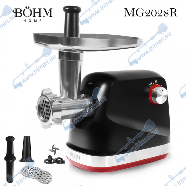 Месомелачка електрическа 800-1800W, с нож и решетки 3 мм, 5 мм, 7 мм, BOHM MG2028R