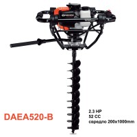 Моторен свредел 52 cc, 2.3 к.с., DAEWOO DAEA520-B, със спирачка, свредло 200x1000 мм