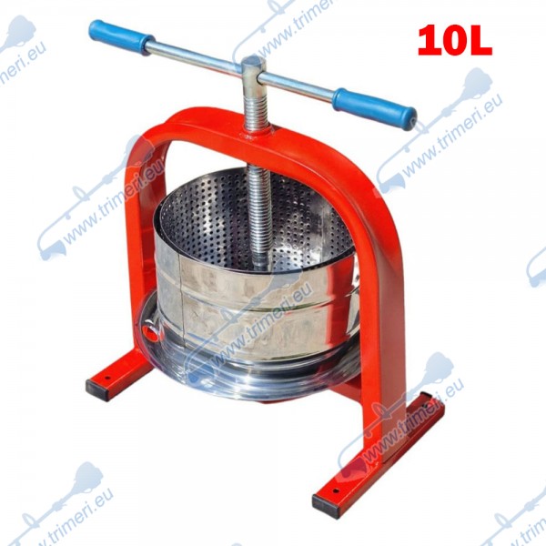 Преса за грозде, Dionis Inox, ръчна, 10 л обем на контейнер, двойна вана