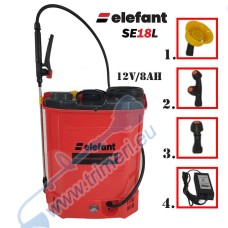 Акумулаторна градинска пръскачка с телескопична дръжка Elefant SE18L, 18л., 12V/8Ah, 6 bar