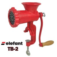 Месомелачка ръчна, чугунена, с нож с 4 остриета и решетка 6 мм, Elefant TB-2