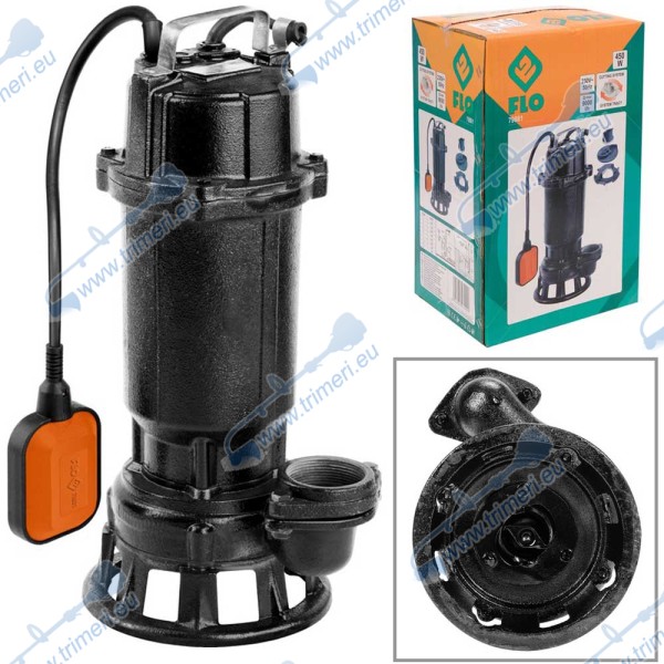 Помпа за вода с мелница за отпадъци, потопяема, 450 W, 9000 л/ч FLO 79881