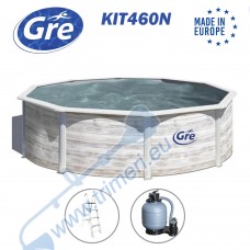 Басейн с твърди стени, 460x120см, GRE KIT460N NORDIC, с филтърна помпа, стълба, скимер