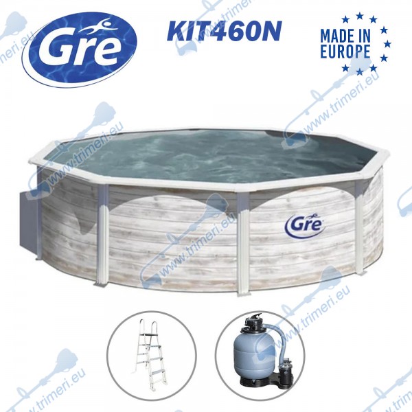 Басейн с твърди стени, 460x120см, GRE KIT460N NORDIC, с филтърна помпа, стълба, скимер