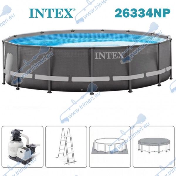 Басейн с конструкция, 610x122см, INTEX 26334NP Ultra XTR, с филтърна помпа, стълба, подложка и покривало
