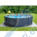 Басейн с твърди страници и конструкция, 478х124см, INTEX 26384NP GRAPHITE GRAY PANELTM, с филтърна помпа, стълба, покривало