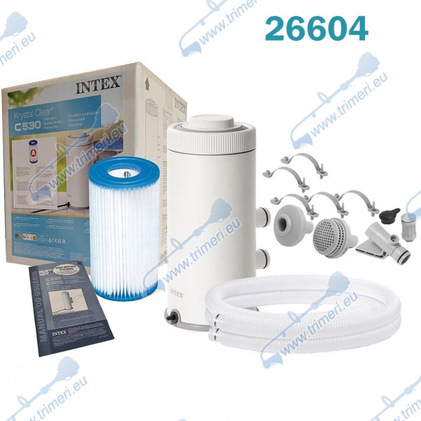 Филтърна помпа за басейни, с картушен филтър, INTEX 26604 Krystal Clear, 45W, 2006 л/ч