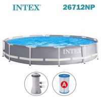 Басейн с метална конструкция, 366x76 см, с филтърна помпа, INTEX 26712NP Prism Frame