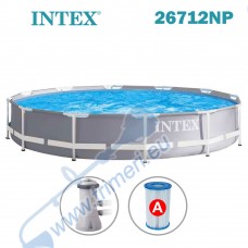 Басейн с метална конструкция, 366x76 см, с филтърна помпа, INTEX 26712NP Prism Frame