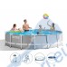 Басейн Intex 26720NP Prism Frame с конструкция 420х107см с филтърна помпа, стълба, покривало, подложка