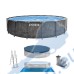Басейн Intex 26744NP Greywood 549x122см с метална рамка, филтърна помпа, стълба и покривало
