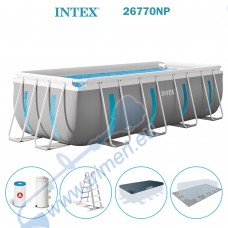 Басейн с конструкция, 400x200x122 см, INTEX 26770NP Prism Frame ClearView, с филтърна помпа, стълба, подложка, покривало