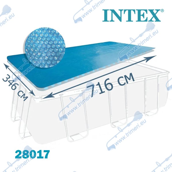 Покривало соларно за правоъгълни басейни, INTEX 28017-1, 732x366см