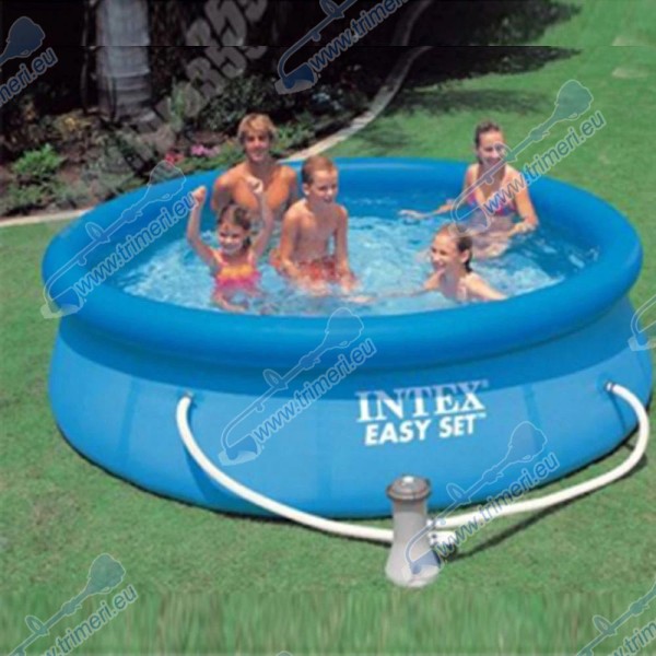 Басейн с надуваем ринг, Intex 28108NP, 244х61см, с помпа и филтър