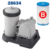 Филтърна помпа за басейни, с картушен филтър, INTEX 28634-1 Krystal Clear, 360W, 9463 л/ч