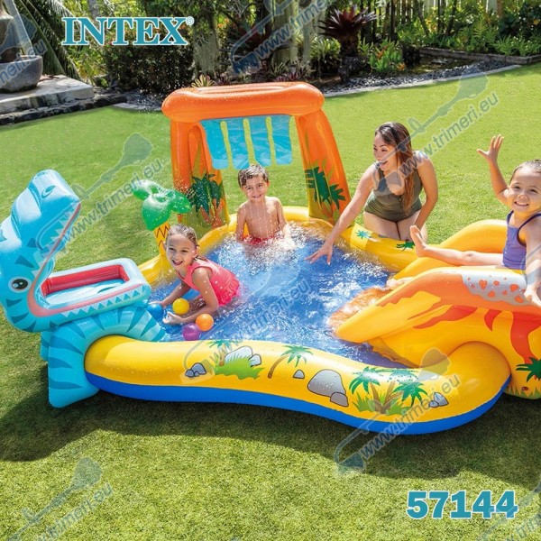 Надуваем детски игрален център, INTEX 57444 Dinosaur Play Center, 249x191x109 см