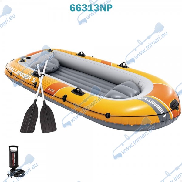 Лодка надуваема 295x137x43 см, INTEX 66313NP Challenger 3, с гребла и ръчна помпа