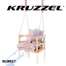 Люлка детска, дървена, KRUZZEL H18027, розова, непопиваща