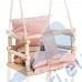 Люлка детска, дървена, KRUZZEL H18027, розова, непопиваща