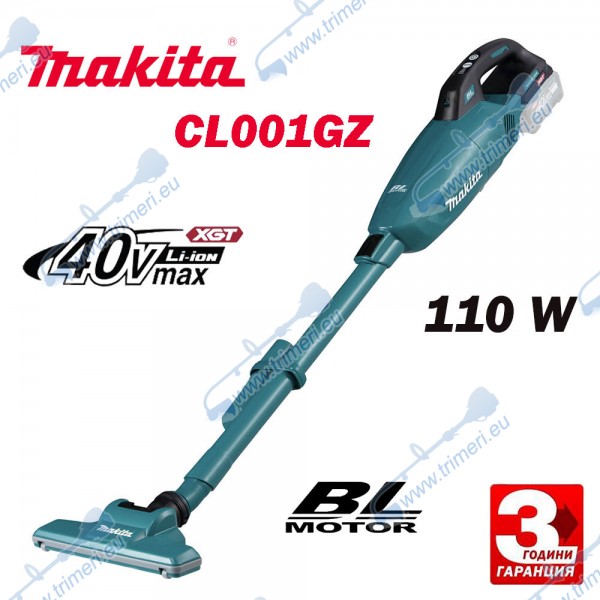 Прахосмукачка акумулаторна Makita CL001GZ, 40V, XGT Серия, Li-ion, 110W, 21 kPa