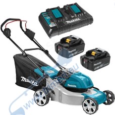 Акумулаторна косачка, колесна, Makita DLM460PT2, 18+18 V, 2 x 5 Ah, 460 мм, 25 - 70 мм