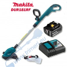 Тример акумулаторен / безчеткова коса Makita DUR181RF, 18V, 1x3Ah, LXT, 30 см ширина на косене