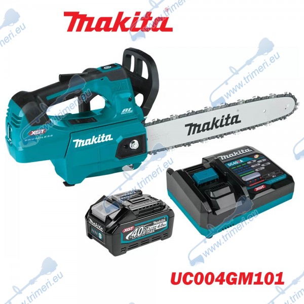 Акумулаторен верижен трион / резачка за дърва Makita UC004GM101, 40V, 1x4Ah, 35 см