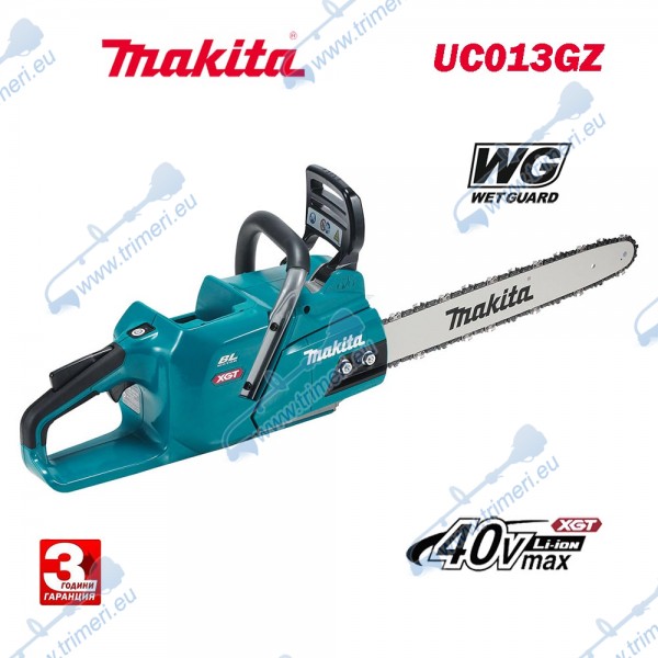 Акумулаторна резачка за дърва / верижен трион Makita UC013GZ, 40V, XGT Серия, 45 см, безчетков мотор