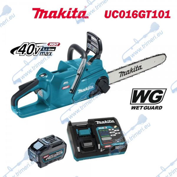 Акумулаторна резачка за дърва / верижен трион Makita UC016GT101, 40V, 1x5Ah, XGT, 40 см, безчеткова
