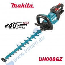 Aкумулаторен храсторез / ножица за жив плет Makita UH008GZ, 40V, XGT, 600 мм нож, 21.5 мм дебелина на клони, безчетков мотор