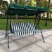 Градинска люлка, 3-местна, бяло-зелено райе, 170x110x153 см Градинска люлка, 3-местна, бяло-зелено райе, 170x110x153 см