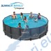 Басейн с мет. конструкция Polygroup Summer Waves Elite Frame, с имитация на ратан, 427x107см