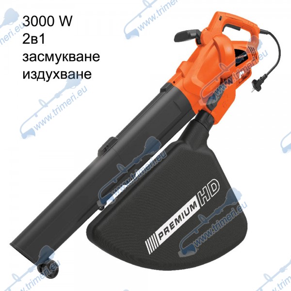 Листосъбирач 2в1 / Електрическа метла 3000W, 270 км/час, 40 л, PREMIUM