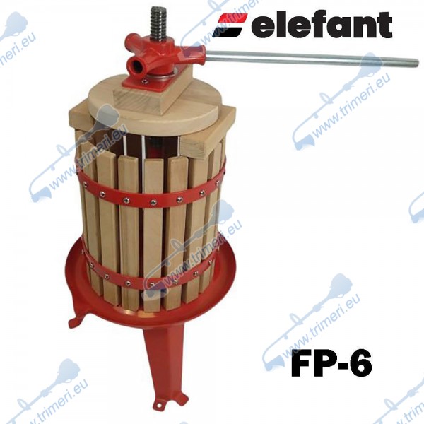 Преса за грозде, ръчна, Elefant FP-6, 6 л.контейнер, метални крака