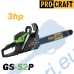 Бензинова резачка - верижен трион PROCRAFT GS-52P, 3 к.с., с 2 шини и вериги 40 и 45см., 49.3 см³