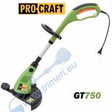 Електрическа коса / тример PROCRAFT GT750, 750W, 30 см ширина на косене, 2 мм корда, с телескопична дръжка