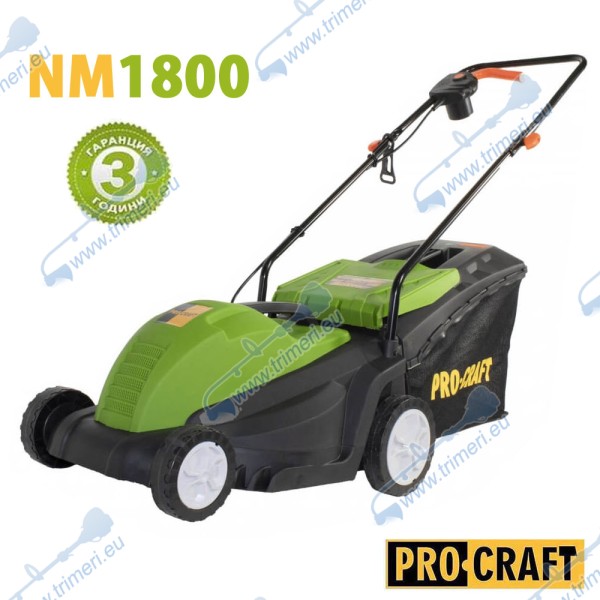 Косачка електрическа 1500W, 36см, 20-60мм, 50л, PROCRAFT NM1800