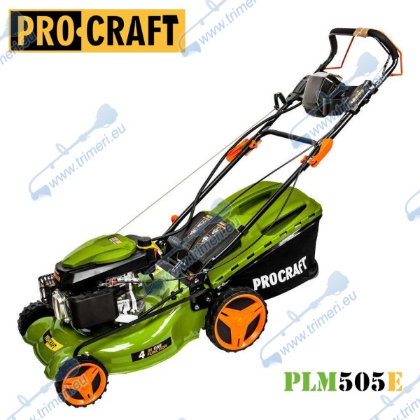 Бензинова самоходна колесна косачка PROCRAFT PLM505E, с ел. стартиране, 4.5 HP, 51 см 