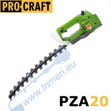 Храсторез акумулаторен / ножица за жив плет PROCRAFT PZA20, 20V, 300мм, 1200-1600 об/мин.