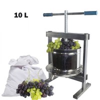 Преса за грозде, Vilen Inox, ръчна, 10 л обем на контейнер, двойна вана