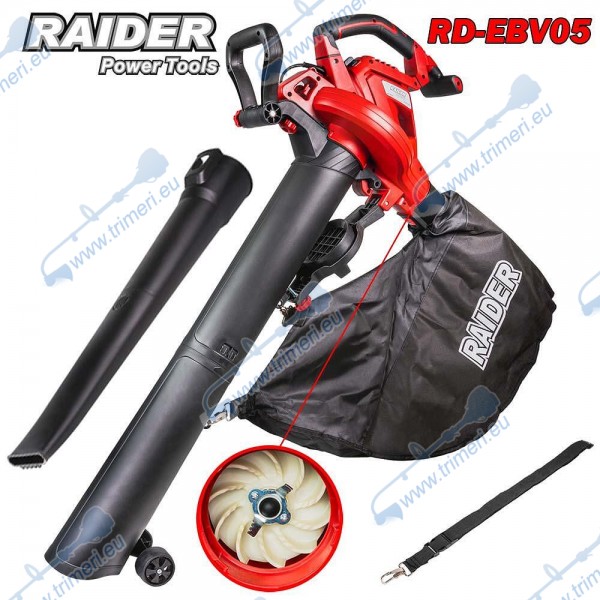 Листосъбирач 3в1 / Електрическа метла 3000W, 320 км/час, 45 л, RAIDER RD-EBV05
