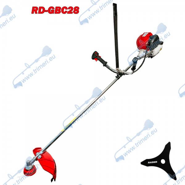 Бензинов тример RAIDER RD-GBC28, 1.3 к.с., 37.7 куб.см, 4-тактов, 44 см, с нож и корда