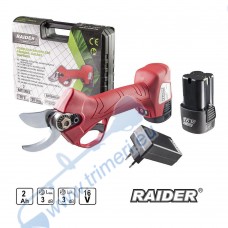 Акумулаторна лозарска ножица RAIDER RD-PSH02, 16V, 2x2Ah, 25 мм, безчетков мотор