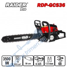 Бензинова резачка RAIDER RDP-GCS36, 4.7 к.с., 56.9 куб.см, 50 см шина, 0.325" верига