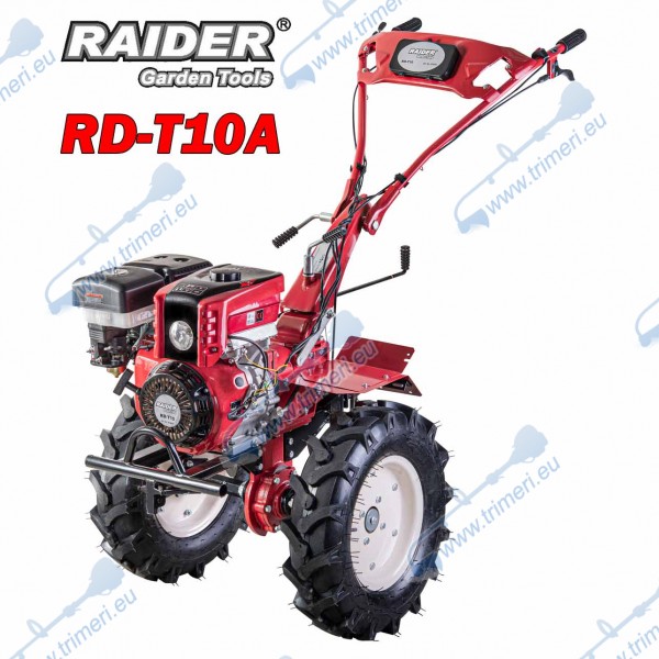Мотоблок бензинов 13 к.с. RAIDER RD-T10A, чугунен редуктор, 3 скорости, силоотводен вал, с гуми 6x12