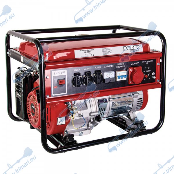 Генератор за ток, бензинов 5kW, 230 / 380V, RAIDER RD-GG07