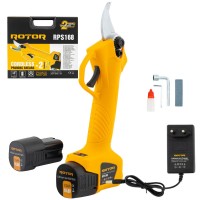 Акумулаторна лозарска ножица ROTOR RPS168, 16V, 2x1.5Ah, 25 мм, безчетков мотор
