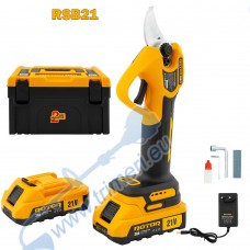 Акумулаторна лозарска ножица ROTOR RSB21, 21V, 2x3Ah, 25 мм, безчетков мотор