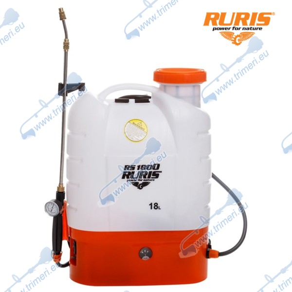 Пръскачка акумулаторна 18л. RURIS RS 1800, 12V, 8Ah, метално удължение